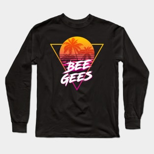 Bee Gees - Proud Name Retro 80s Sunset Aesthetic Design Long Sleeve T-Shirt